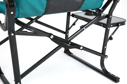 Oversized Blue Folding Camping Director Chair with Side Table - 1st Choice Furniture Direct