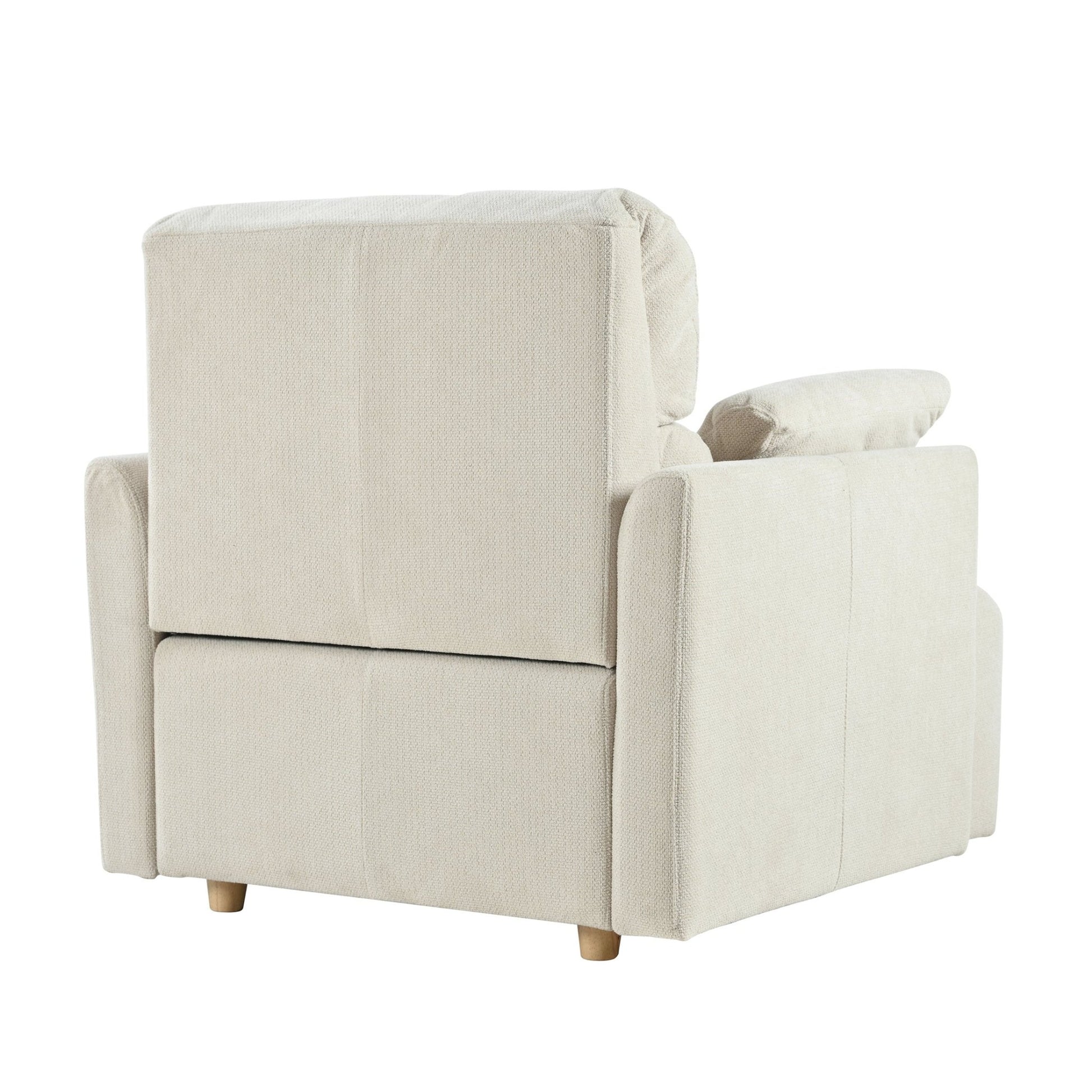Oversized Chair w/Storage Ottoman, Wide Accent Armchair Chair for Living Room, Modern Lounge Chair, Upholstered Mid - Century Reading Chair, Comfy Living Room Chair, Deep Seat Sofa Couch(Beige Gray) - 1st Choice Furniture Direct