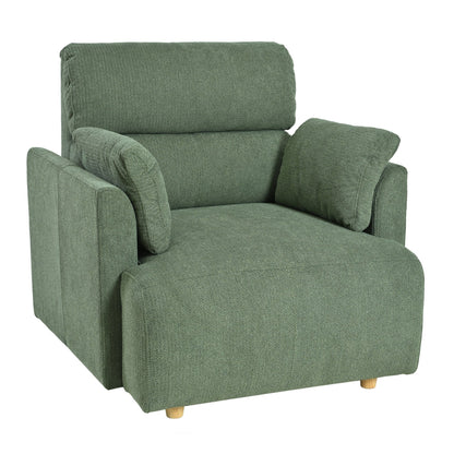 Oversized Chair w/Storage Ottoman, Wide Accent Armchair Chair for Living Room, Modern Lounge Chair, Upholstered Mid - Century Reading Chair, Comfy Living Room Chair, Deep Seat Sofa Couch(Dark Green) - 1st Choice Furniture Direct