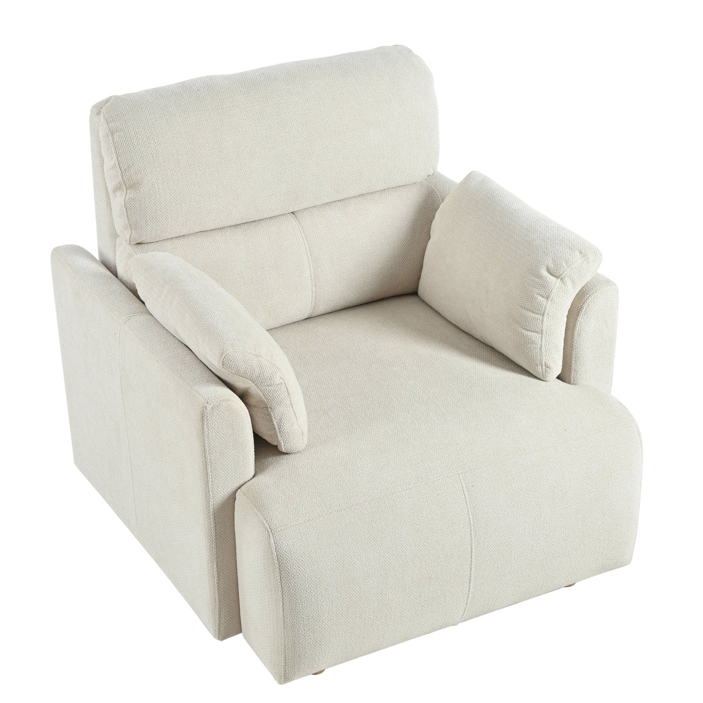 Oversized Chair w/Storage Ottoman, Wide Accent Armchair Chair for Living Room, Modern Lounge Chair, Upholstered Mid - Century Reading Chair, Comfy Living Room Chair, Deep Seat Sofa Couch(Beige Gray) - 1st Choice Furniture Direct