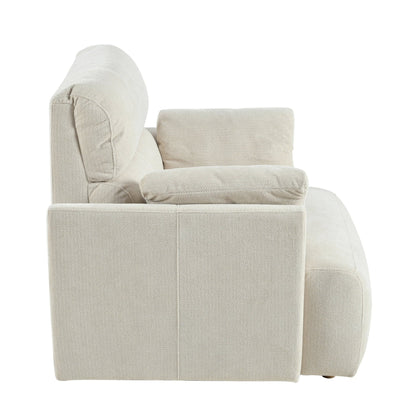 Oversized Chair w/Storage Ottoman, Wide Accent Armchair Chair for Living Room, Modern Lounge Chair, Upholstered Mid - Century Reading Chair, Comfy Living Room Chair, Deep Seat Sofa Couch(Beige Gray) - 1st Choice Furniture Direct