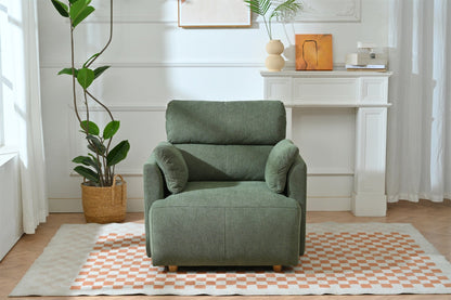 Oversized Chair w/Storage Ottoman, Wide Accent Armchair Chair for Living Room, Modern Lounge Chair, Upholstered Mid - Century Reading Chair, Comfy Living Room Chair, Deep Seat Sofa Couch(Dark Green) - 1st Choice Furniture Direct