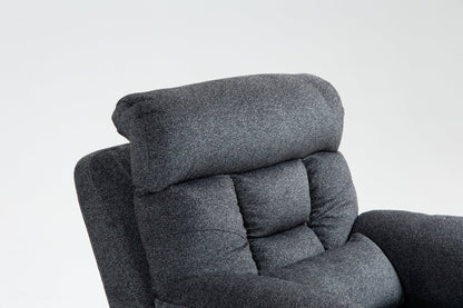 Oversized Grey Velvet Lift Recliner Chair with Heat & Massage for Big and Tall - 1st Choice Furniture Direct