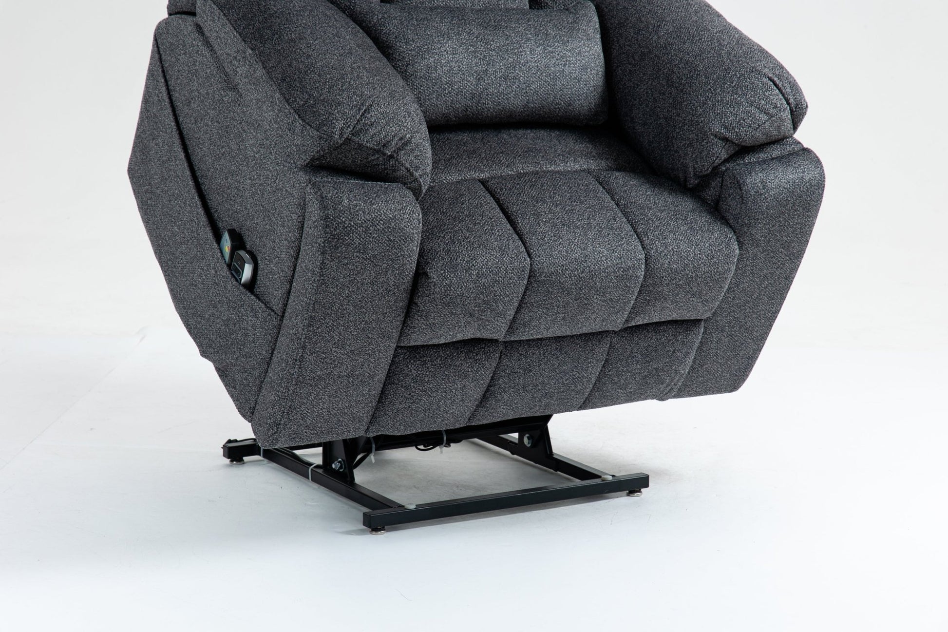 Oversized Grey Velvet Lift Recliner Chair with Heat & Massage for Big and Tall - 1st Choice Furniture Direct