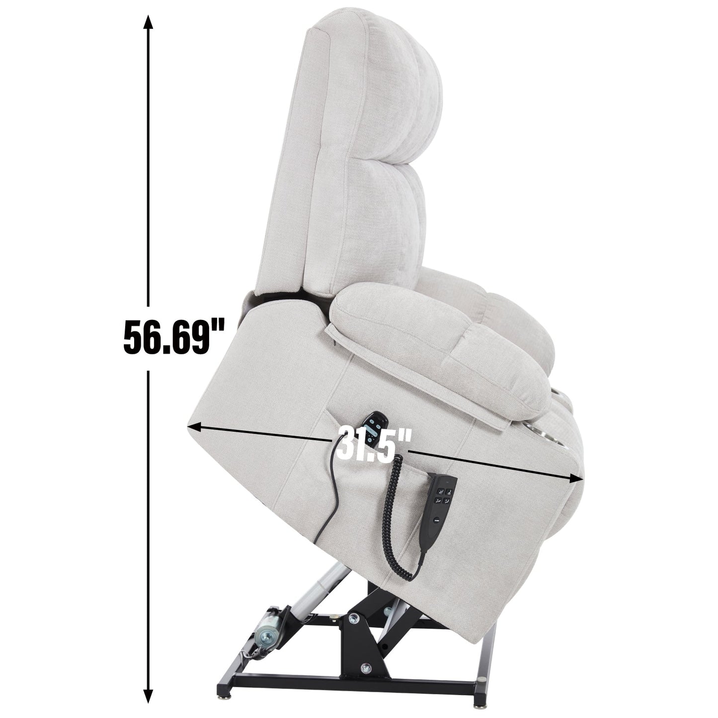 Oversized Power Lift Recliner with Dual Motor, Massage and Heat - 1st Choice Furniture Direct
