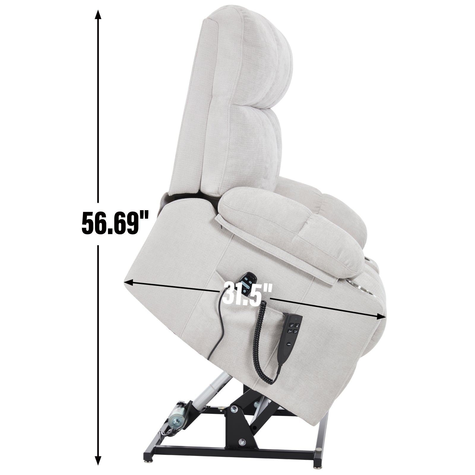 Oversized Power Lift Recliner with Dual Motor, Massage and Heat - 1st Choice Furniture Direct