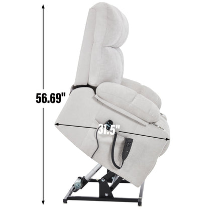 Oversized Power Lift Recliner with Dual Motor, Massage and Heat - 1st Choice Furniture Direct