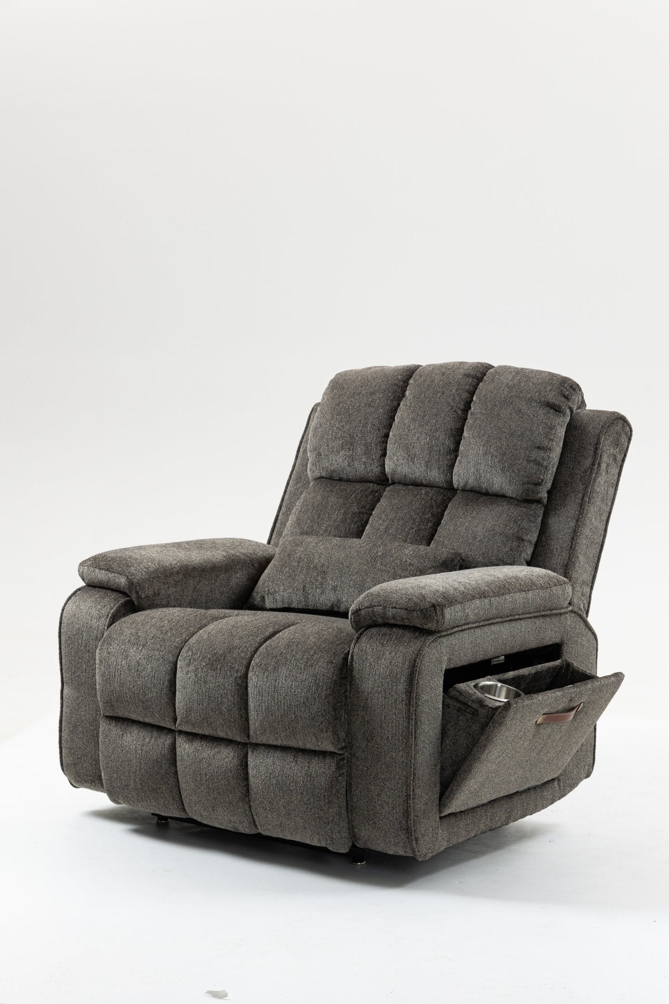 Oversized single person functional elderly chair sofa, side cup holder and storage box (extended footboard) - 1st Choice Furniture Direct