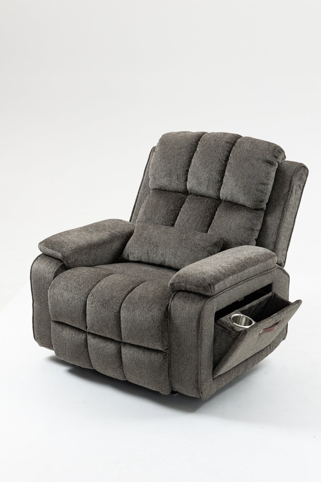Oversized single person functional elderly chair sofa, side cup holder and storage box (extended footboard) - 1st Choice Furniture Direct