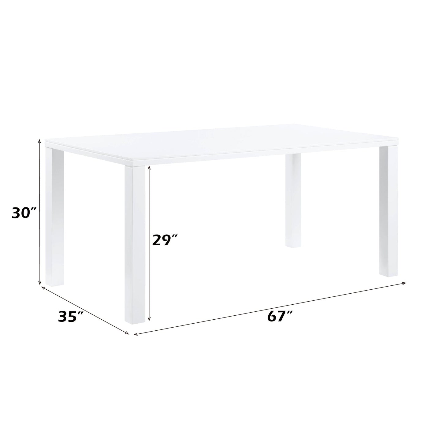 Pagan White High Gloss Finish Dining Table - 1st Choice Furniture Direct