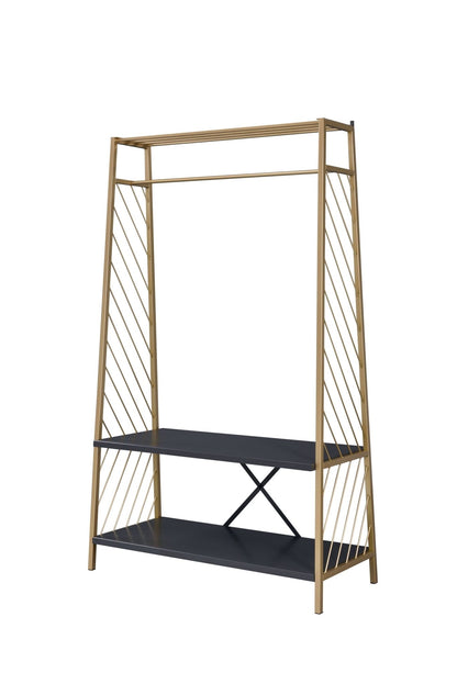 Pahor Gold & Black Finish Hall Tree - 1st Choice Furniture Direct