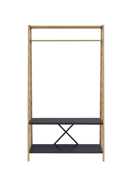 Pahor Gold & Black Finish Hall Tree - 1st Choice Furniture Direct