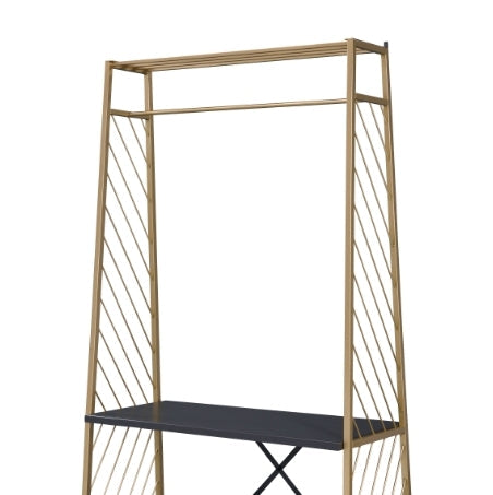 Pahor Gold & Black Finish Hall Tree - 1st Choice Furniture Direct