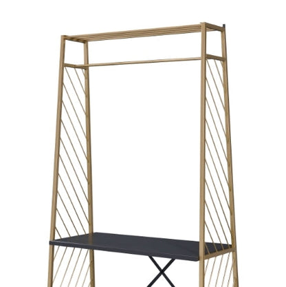 Pahor Gold & Black Finish Hall Tree - 1st Choice Furniture Direct