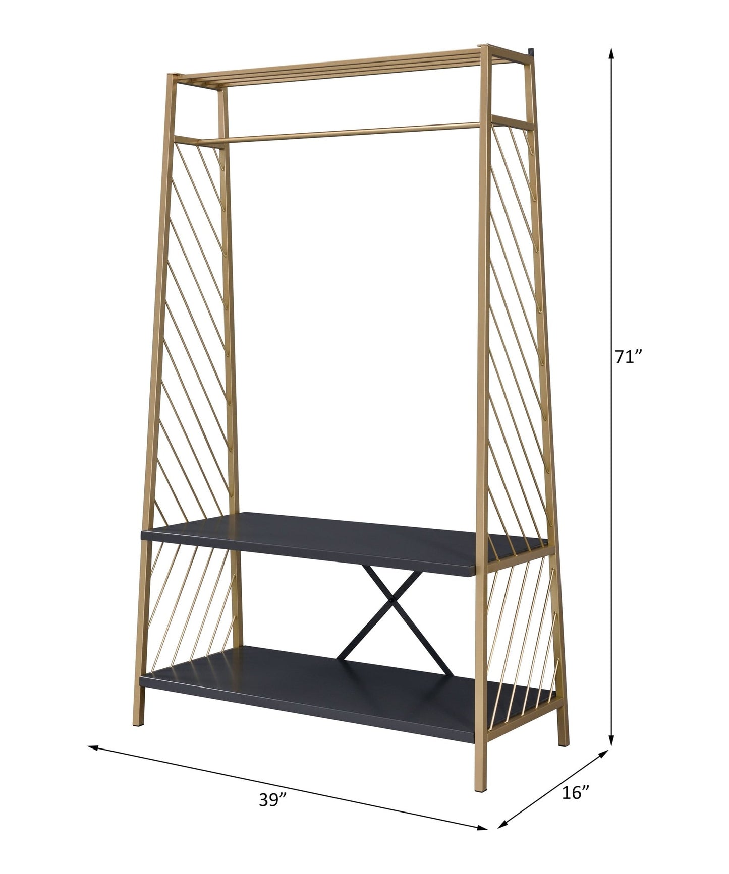 Pahor Gold & Black Finish Hall Tree - 1st Choice Furniture Direct
