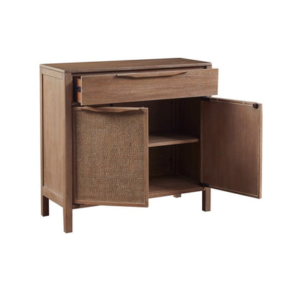 Palisades 2 Door Woven Accent Chest with Cane Webbing and Reclaimed Wood Finish - 1st Choice Furniture Direct