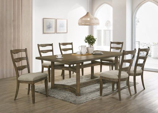 Parfield Weathered Oak Finish 7PCs Dining Room Set - 1st Choice Furniture Direct