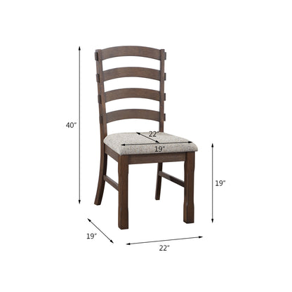 Pascaline Gray Fabric, Rustic Brown & Oak Finish Side Chair (Set of 2) - 1st Choice Furniture Direct