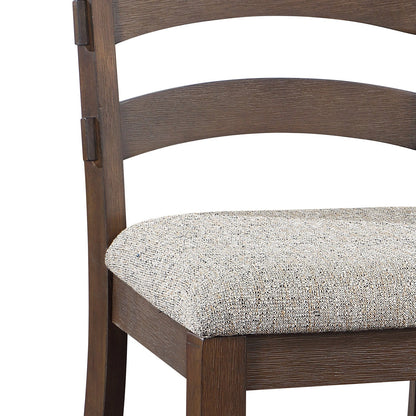 Pascaline Gray Fabric, Rustic Brown & Oak Finish Side Chair (Set of 2) - 1st Choice Furniture Direct