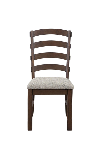 Pascaline Gray Fabric, Rustic Brown & Oak Finish Side Chair (Set of 2) - 1st Choice Furniture Direct