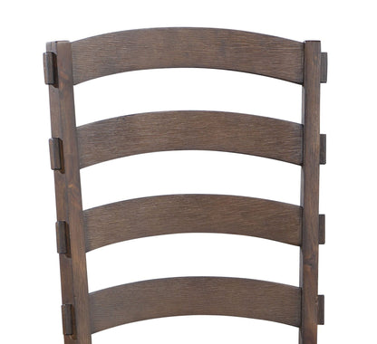 Pascaline Gray Fabric, Rustic Brown & Oak Finish Side Chair (Set of 2) - 1st Choice Furniture Direct