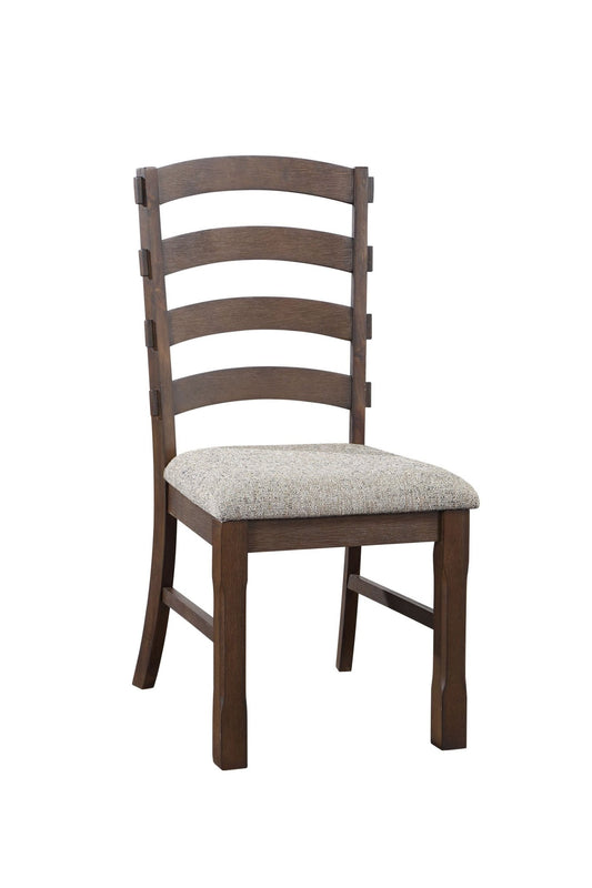 Pascaline Gray Fabric, Rustic Brown & Oak Finish Side Chair (Set of 2) - 1st Choice Furniture Direct