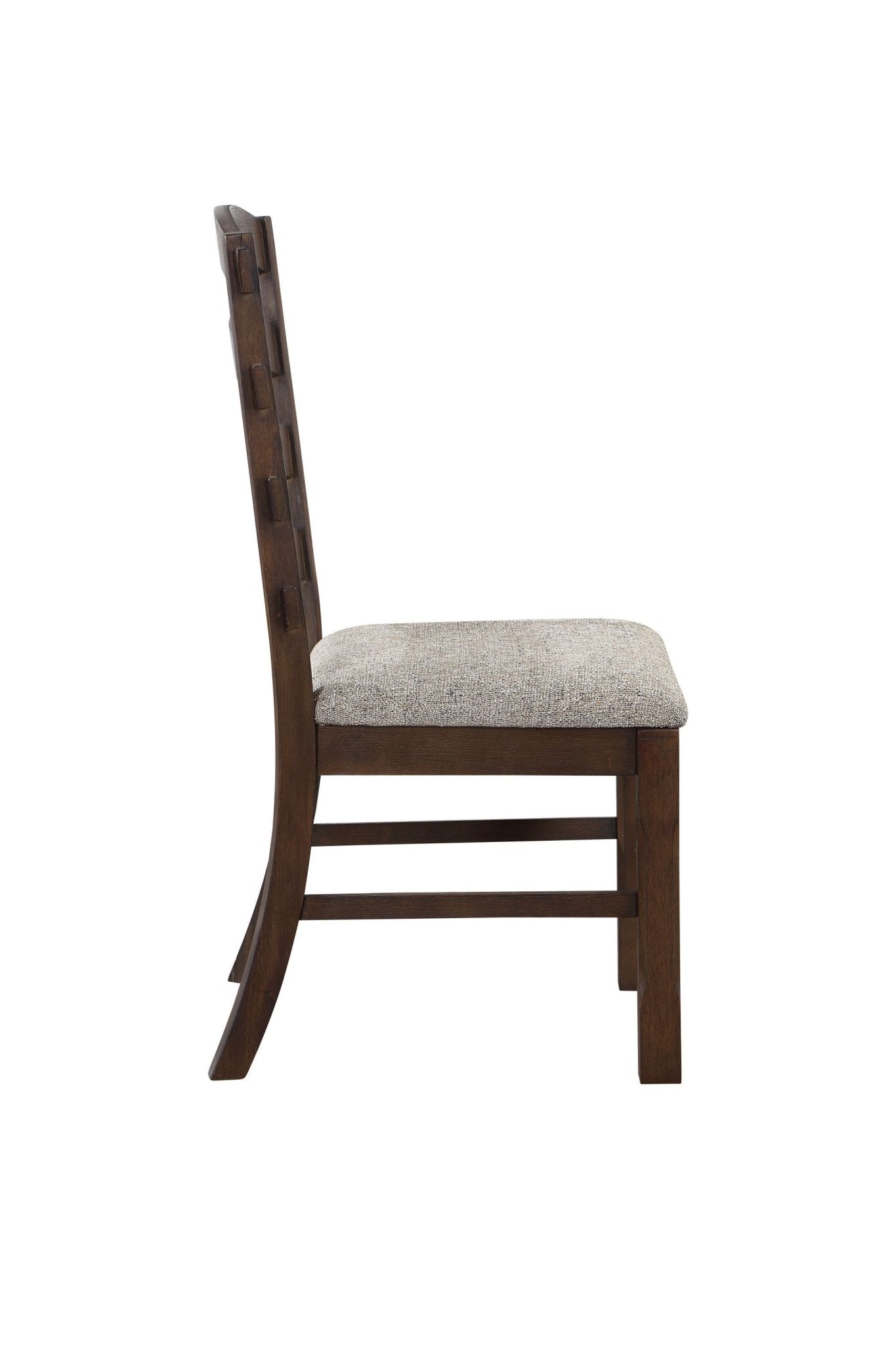 Pascaline Gray Fabric, Rustic Brown & Oak Finish Side Chair (Set of 2) - 1st Choice Furniture Direct