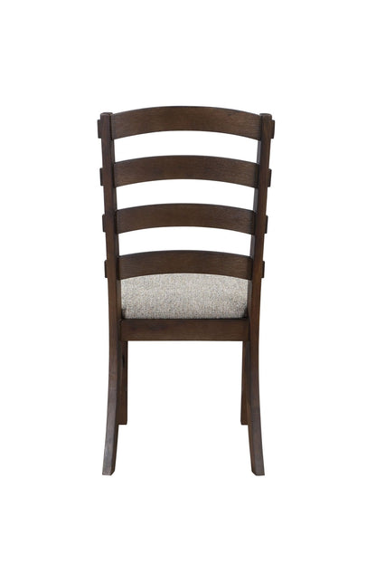 Pascaline Gray Fabric, Rustic Brown & Oak Finish Side Chair (Set of 2) - 1st Choice Furniture Direct