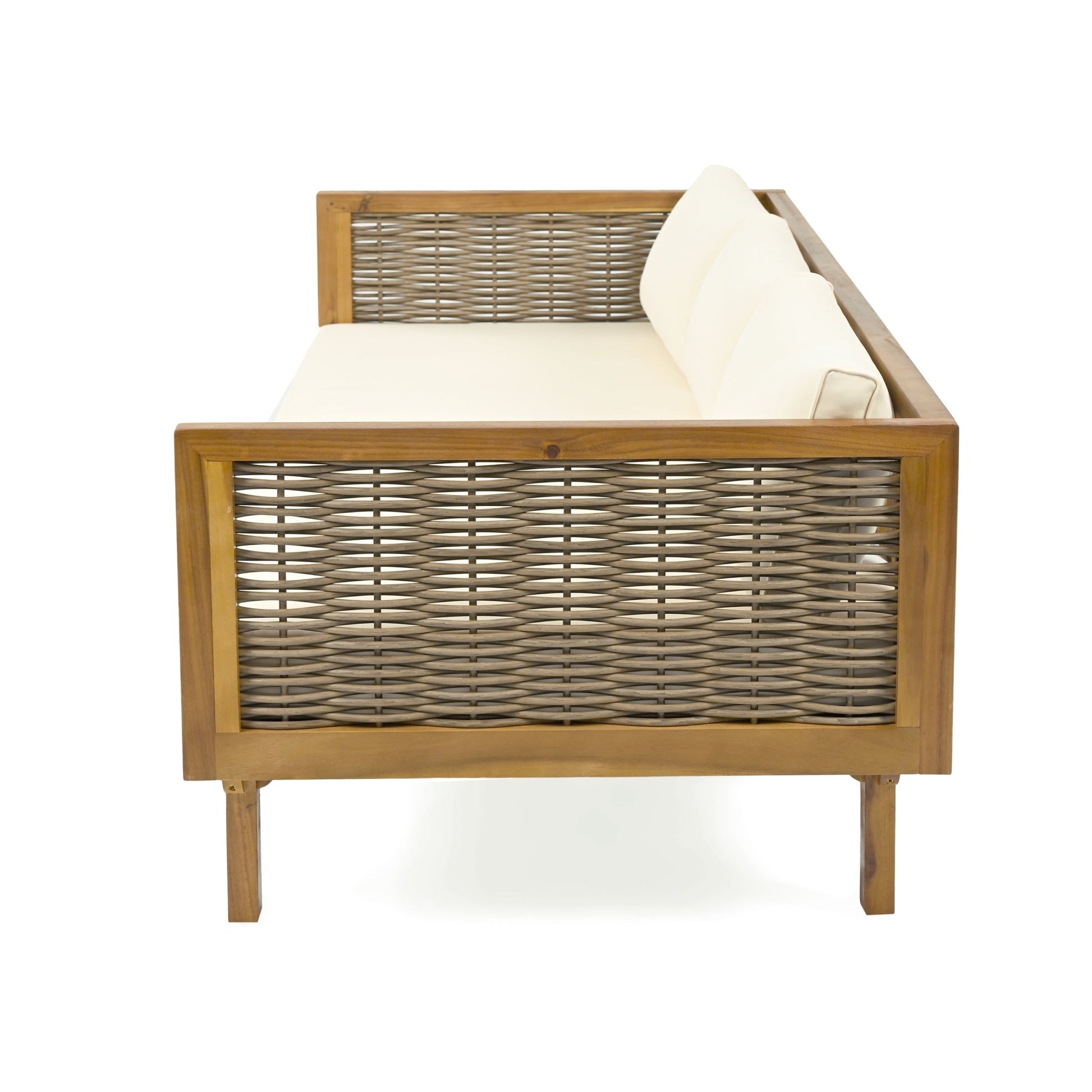 PATIO FURNITRE SETS : CLAREMONT 3 SEATER DAYBED + ACACIA WOOD TABLE - 1st Choice Furniture Direct