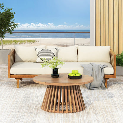 PATIO FURNITRE SETS : CLAREMONT 3 SEATER DAYBED + ACACIA WOOD TABLE - 1st Choice Furniture Direct