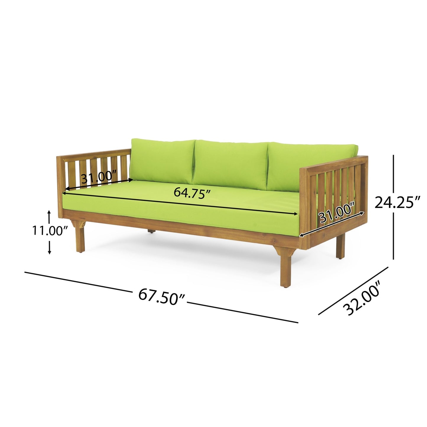 PATIO FURNITRE SETS : CLAREMONT 3 SEATER DAYBED + ACACIA WOOD TABLE - 1st Choice Furniture Direct