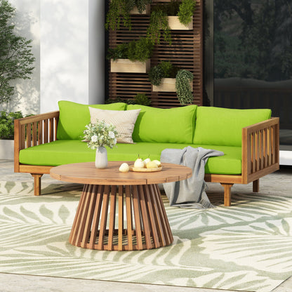 PATIO FURNITRE SETS : CLAREMONT 3 SEATER DAYBED + ACACIA WOOD TABLE - 1st Choice Furniture Direct