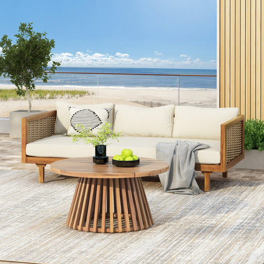 PATIO FURNITRE SETS : CLAREMONT 3 SEATER DAYBED + ACACIA WOOD TABLE - 1st Choice Furniture Direct
