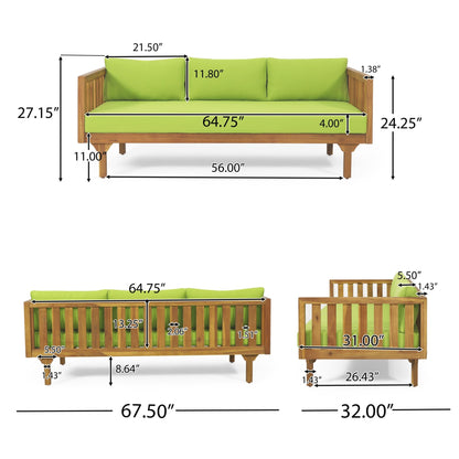 PATIO FURNITRE SETS : CLAREMONT 3 SEATER DAYBED + ACACIA WOOD TABLE - 1st Choice Furniture Direct