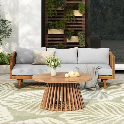 PATIO FURNITRE SETS : CLAREMONT 3 SEATER DAYBED + ACACIA WOOD TABLE - 1st Choice Furniture Direct