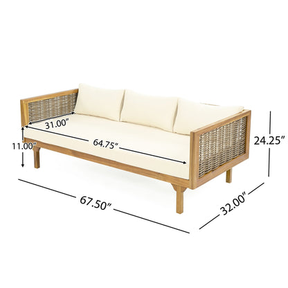 PATIO FURNITRE SETS : CLAREMONT 3 SEATER DAYBED + ACACIA WOOD TABLE - 1st Choice Furniture Direct