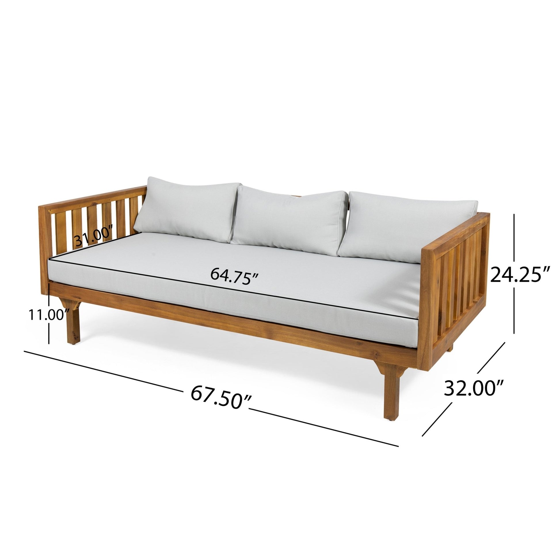 PATIO FURNITRE SETS : CLAREMONT 3 SEATER DAYBED + ACACIA WOOD TABLE - 1st Choice Furniture Direct