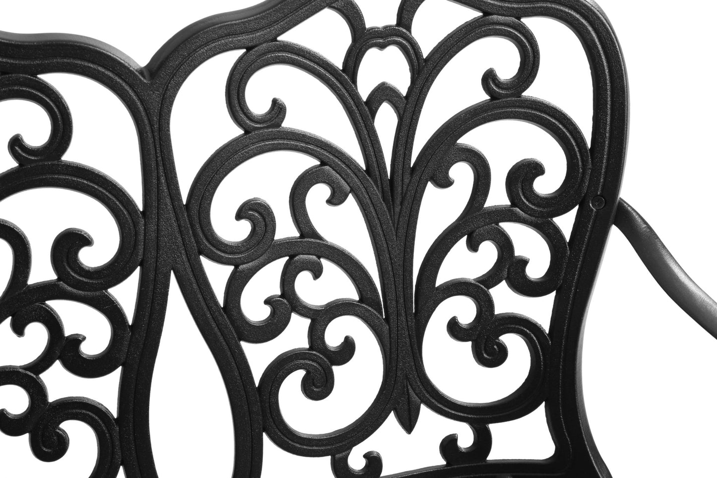Patio Garden Bench Metal Park Bench Cast Aluminum Outdoor Furniture with Floral Rose for Patio,Park,Lawn,Yard Black - 1st Choice Furniture Direct