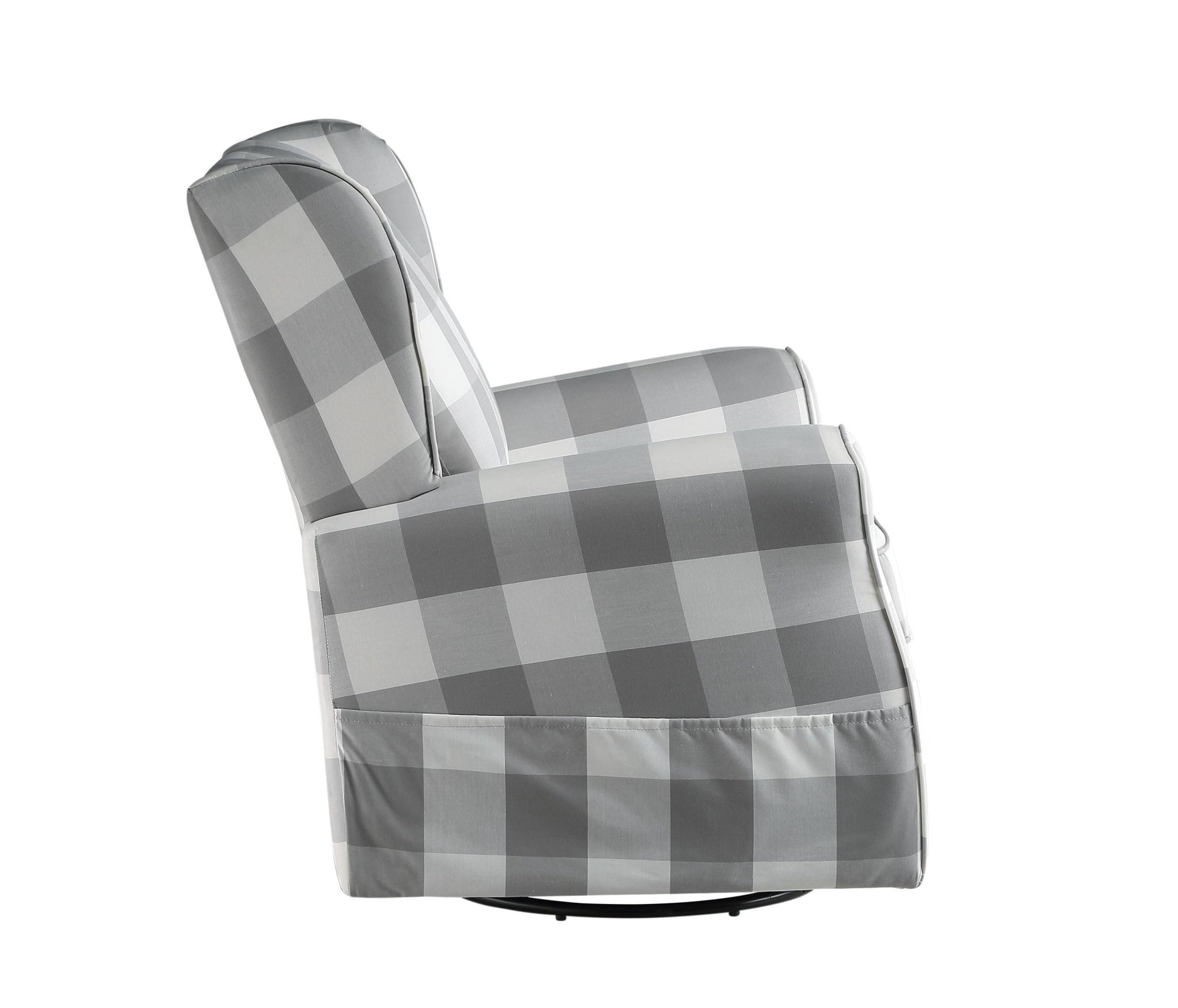 Patli Gray&White Fabric Glider Chair with Swivel - 1st Choice Furniture Direct