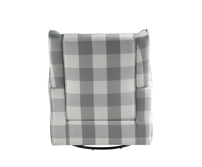 Patli Gray&White Fabric Glider Chair with Swivel - 1st Choice Furniture Direct