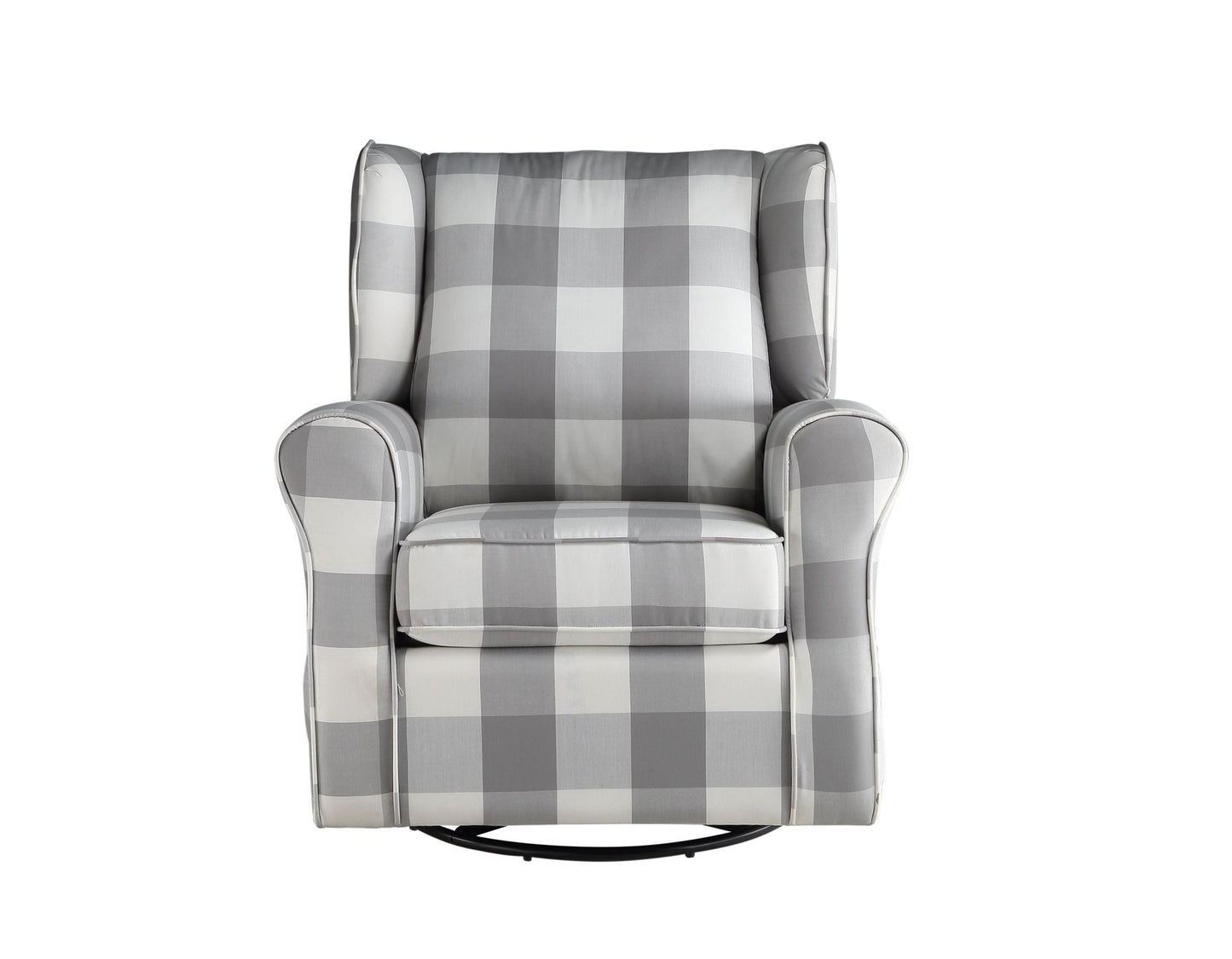 Patli Gray&White Fabric Glider Chair with Swivel - 1st Choice Furniture Direct