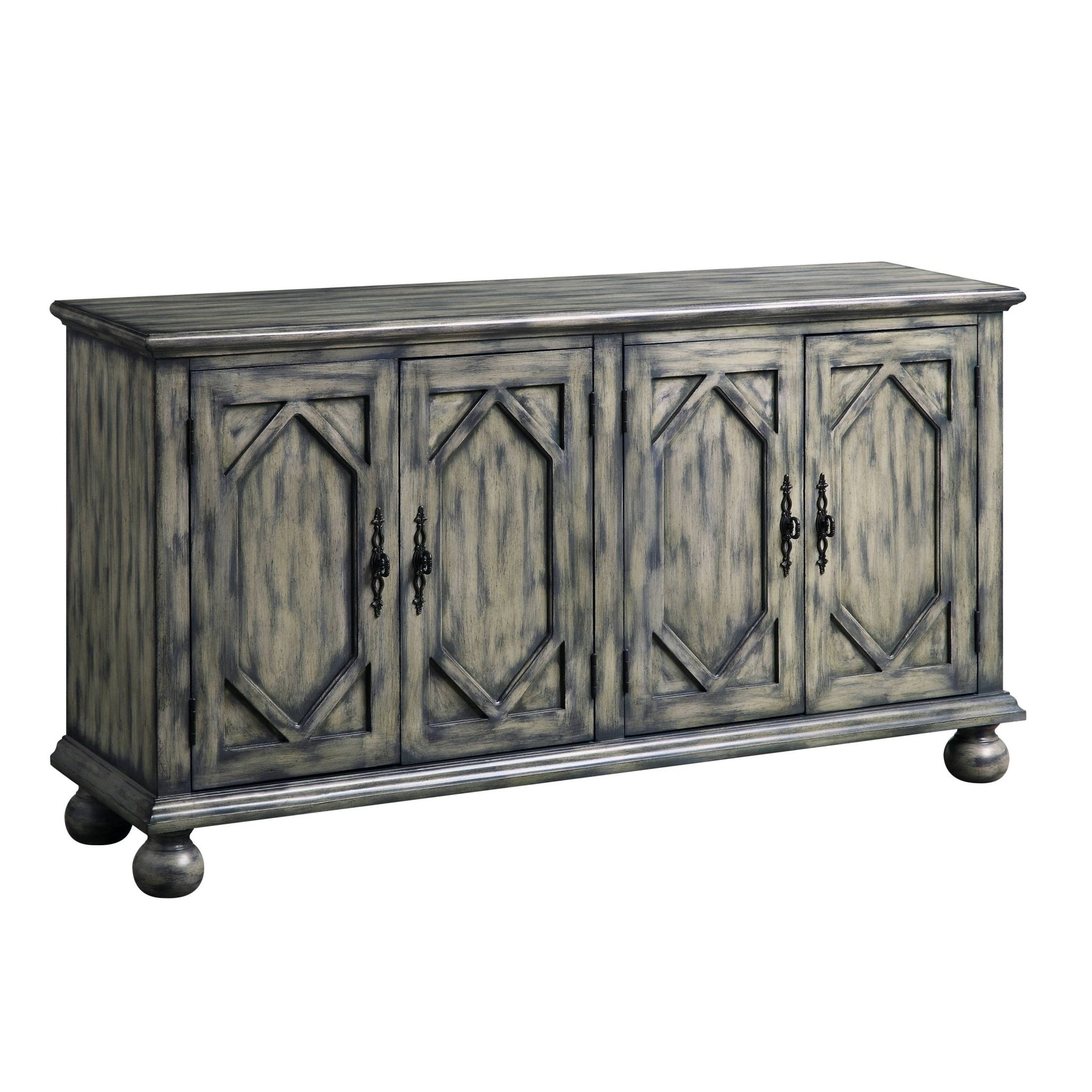 Pavan Rustic Gray Finish Console Cabinet - 1st Choice Furniture Direct