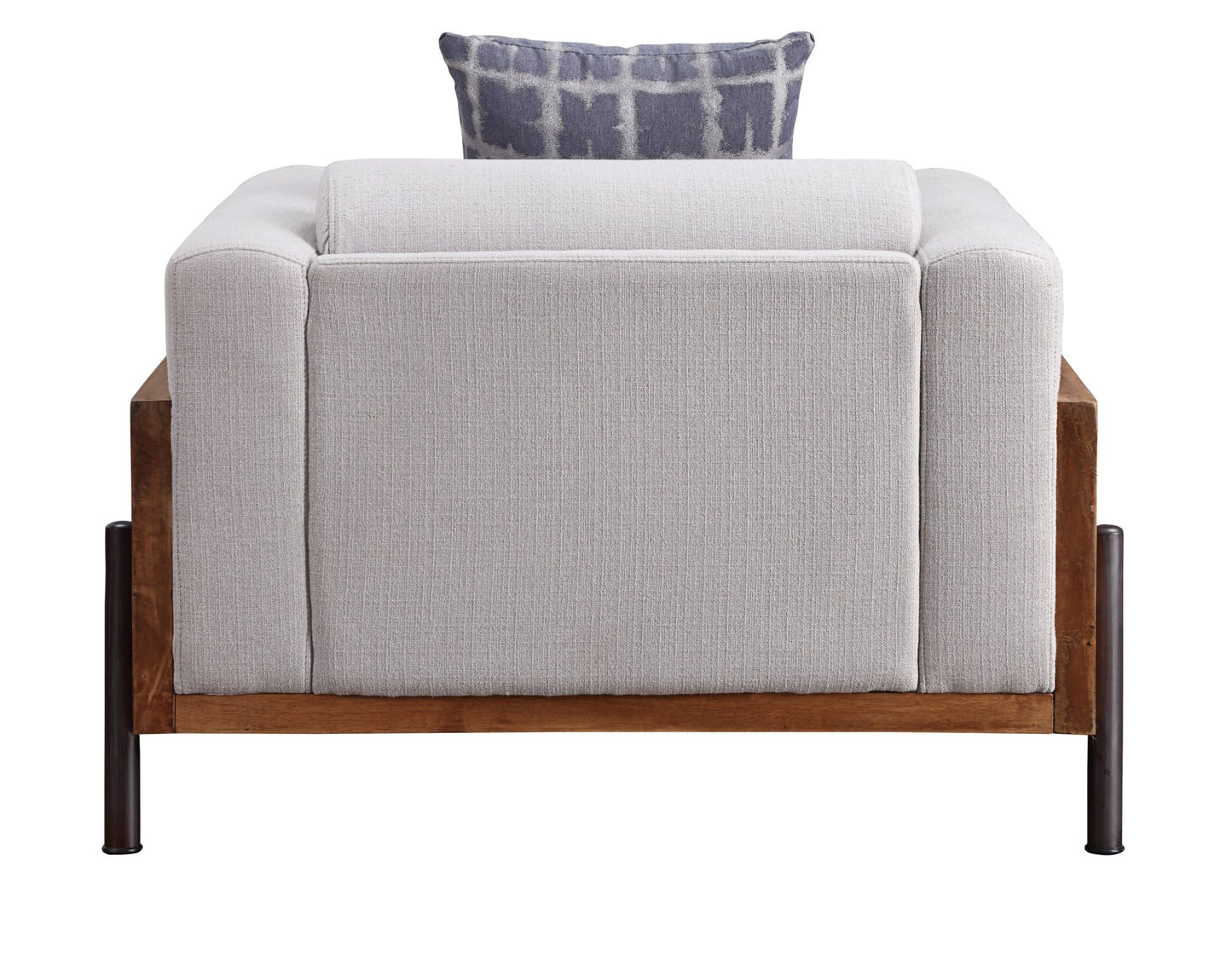 Pelton Fabric & Walnut Finish Chair w/ 1 Toss Pillows - 1st Choice Furniture Direct