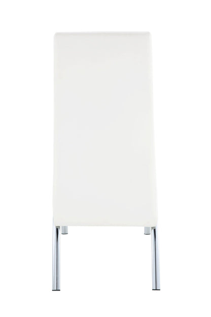 Pervis White Synthetic Leather & Chrome Finish Side Chair (Set of 2) - 1st Choice Furniture Direct