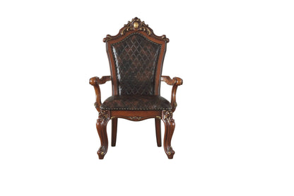 Picardy Synthetic Leather & Honey Oak Finish Arm Chair (Set of 2) - 1st Choice Furniture Direct