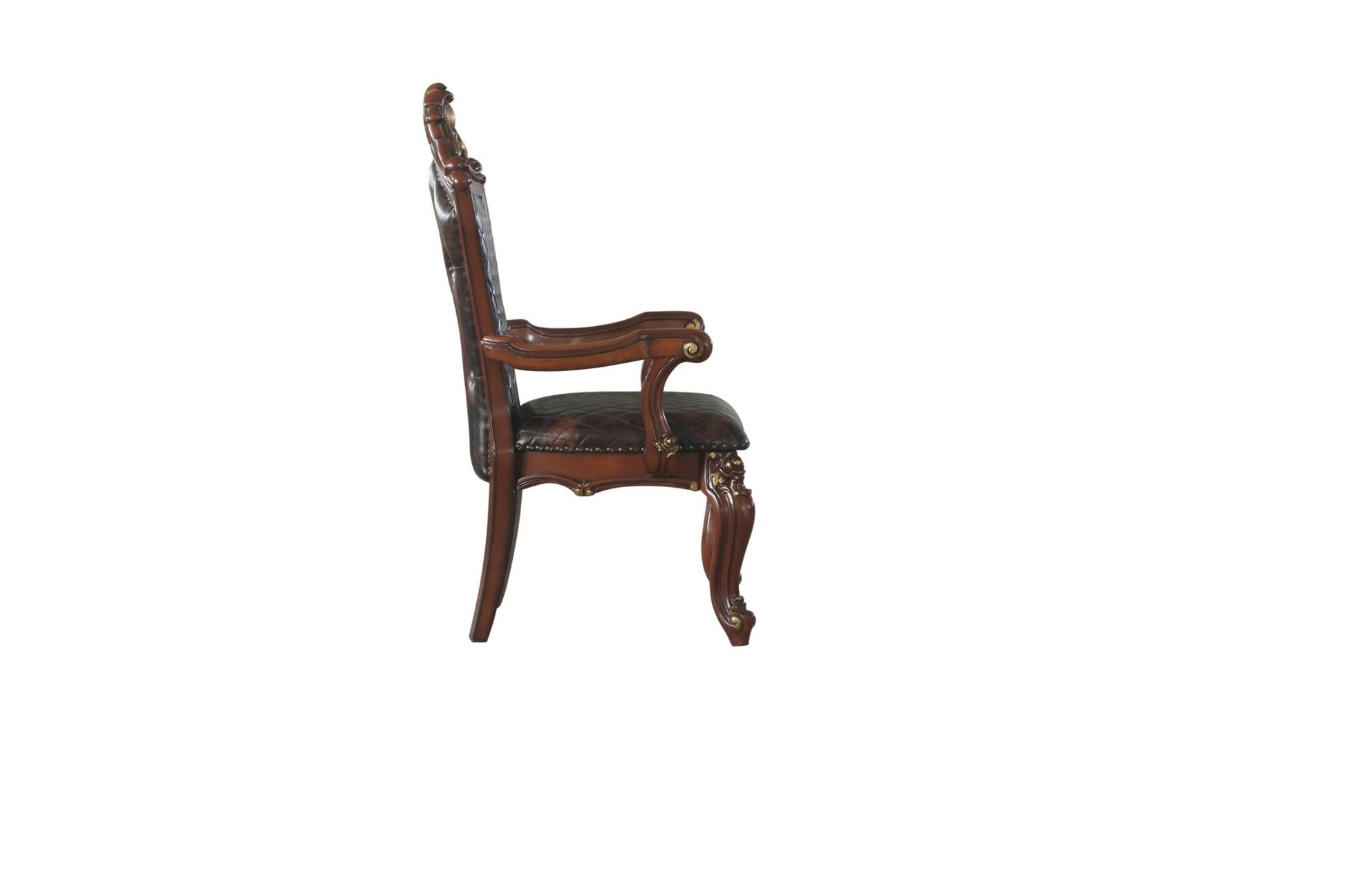 Picardy Synthetic Leather & Honey Oak Finish Arm Chair (Set of 2) - 1st Choice Furniture Direct