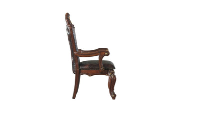 Picardy Synthetic Leather & Honey Oak Finish Arm Chair (Set of 2) - 1st Choice Furniture Direct