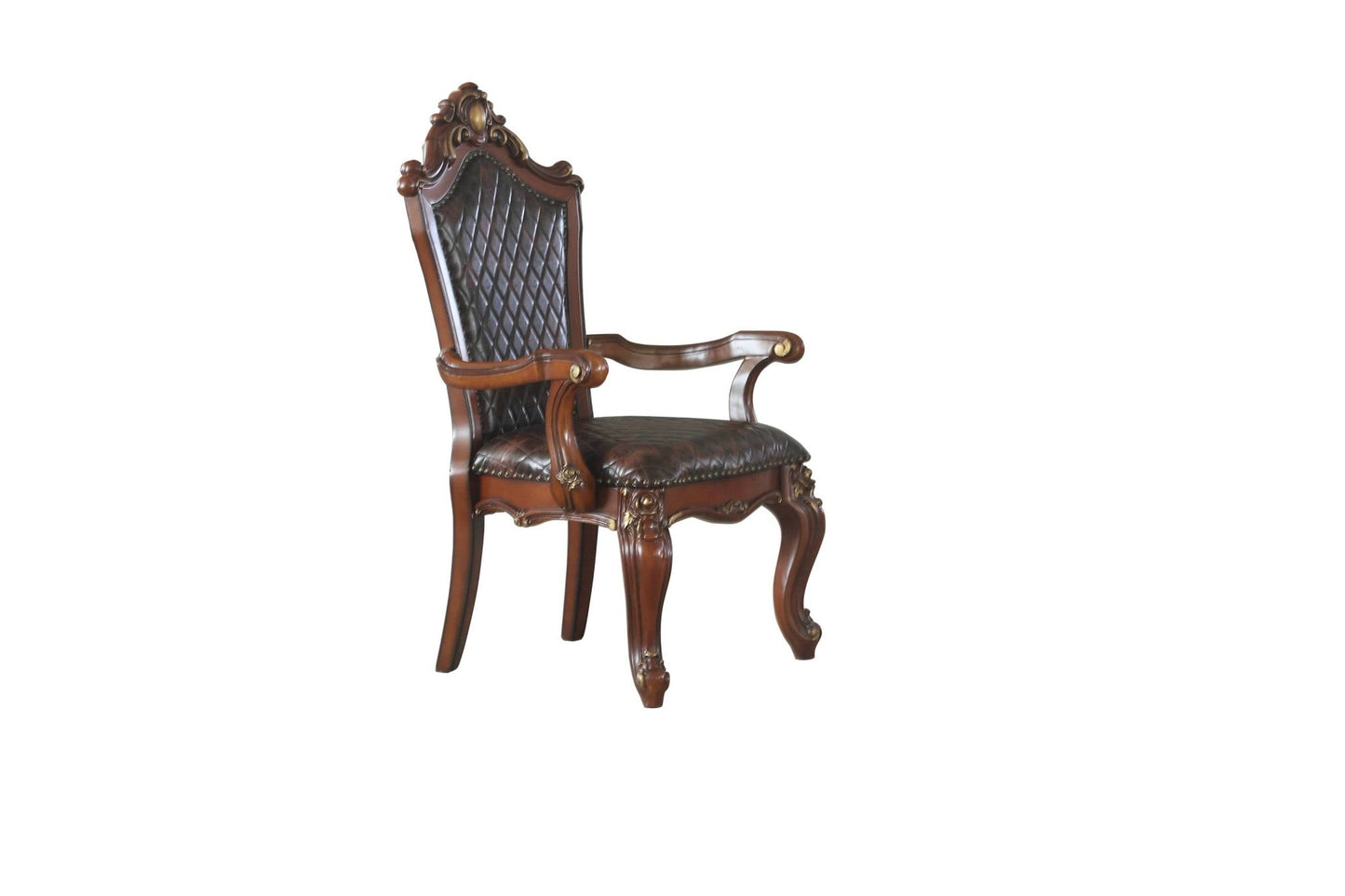 Picardy Synthetic Leather & Honey Oak Finish Arm Chair (Set of 2) - 1st Choice Furniture Direct