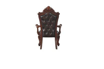 Picardy Synthetic Leather & Honey Oak Finish Arm Chair (Set of 2) - 1st Choice Furniture Direct