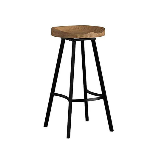 Pinewood Swivel Barstool with iron legs (Set of 2) - 1st Choice Furniture Direct